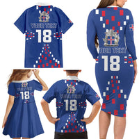 Custom Iceland Football Family Matching Long Sleeve Bodycon Dress and Hawaiian Shirt Go Champion