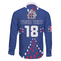 Custom Iceland Football Family Matching Off The Shoulder Long Sleeve Dress and Hawaiian Shirt Go Champion