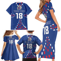 Custom Iceland Football Family Matching Short Sleeve Bodycon Dress and Hawaiian Shirt Go Champion