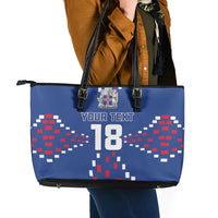 Custom Iceland Football Leather Tote Bag Go Champion