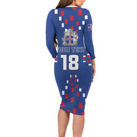 Custom Iceland Football Long Sleeve Bodycon Dress Go Champion