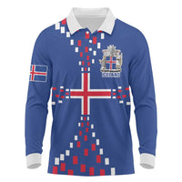 Custom Iceland Football Long Sleeve Polo Shirt Go Champion