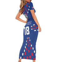 Custom Iceland Football Short Sleeve Bodycon Dress Go Champion
