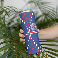 Custom Iceland Football Skinny Tumbler Go Champion