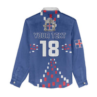 Custom Iceland Football Women Casual Shirt Go Champion
