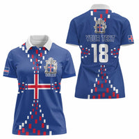 Custom Iceland Football Women Polo Shirt Go Champion