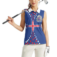 Custom Iceland Football Women Sleeveless Polo Shirt Go Champion