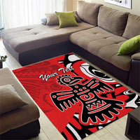Personalized Canada Haida Eagle Area Rug Red Style - Wonder Print Shop