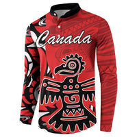 Personalized Canada Haida Eagle Button Sweatshirt Red Style - Wonder Print Shop