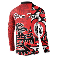 Personalized Canada Haida Eagle Button Sweatshirt Red Style - Wonder Print Shop