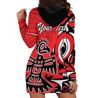 Personalized Canada Haida Eagle Hoodie Dress Red Style - Wonder Print Shop