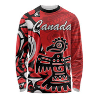 Personalized Canada Haida Eagle Long Sleeve Shirt Red Style - Wonder Print Shop