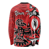 Personalized Canada Haida Eagle Long Sleeve Shirt Red Style - Wonder Print Shop