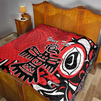 Personalized Canada Haida Eagle Quilt Red Style - Wonder Print Shop