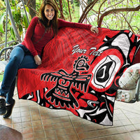 Personalized Canada Haida Eagle Quilt Red Style - Wonder Print Shop
