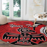Personalized Canada Haida Eagle Round Carpet Red Style