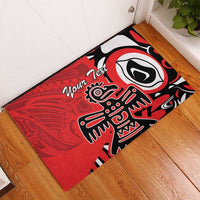 Personalized Canada Haida Eagle Rubber Doormat Red Style - Wonder Print Shop