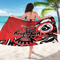 Personalized Canada Haida Eagle Sarong Red Style - Wonder Print Shop