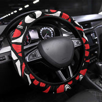 Canada Haida Eagle Steering Wheel Cover Red Style - Wonder Print Shop