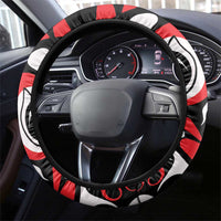 Canada Haida Eagle Steering Wheel Cover Red Style - Wonder Print Shop