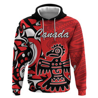 Personalized Canada Haida Eagle Zip Hoodie Red Style - Wonder Print Shop