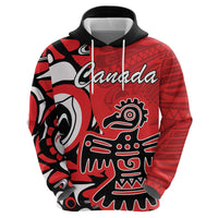 Personalized Canada Haida Eagle Zip Hoodie Red Style - Wonder Print Shop