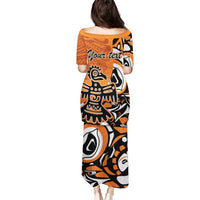 Personalized Canada Haida Eagle Puletasi Orange Style - Wonder Print Shop