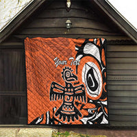 Personalized Canada Haida Eagle Quilt Orange Style - Wonder Print Shop