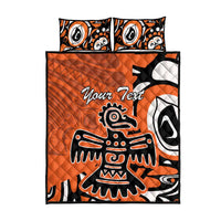 Personalized Canada Haida Eagle Quilt Bed Set Orange Style - Wonder Print Shop