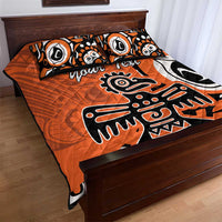 Personalized Canada Haida Eagle Quilt Bed Set Orange Style - Wonder Print Shop