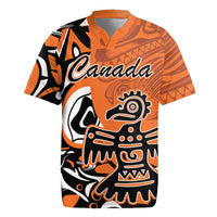 Personalized Canada Haida Eagle Rugby Jersey Orange Style - Wonder Print Shop