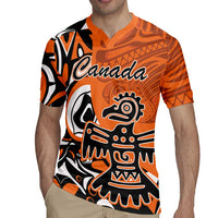 Personalized Canada Haida Eagle Rugby Jersey Orange Style - Wonder Print Shop
