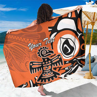 Personalized Canada Haida Eagle Sarong Orange Style - Wonder Print Shop