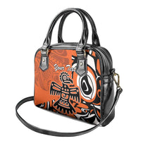 Personalized Canada Haida Eagle Shoulder Handbag Orange Style
