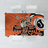 Personalized Canada Haida Eagle Tablecloth Orange Style - Wonder Print Shop