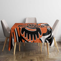 Personalized Canada Haida Eagle Tablecloth Orange Style - Wonder Print Shop