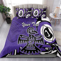 Personalized Canada Haida Eagle Bedding Set Purple Style - Wonder Print Shop