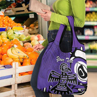Personalized Canada Haida Eagle Grocery Bag Purple Style