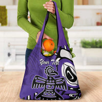 Personalized Canada Haida Eagle Grocery Bag Purple Style