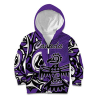 Personalized Canada Haida Eagle Kid Hoodie Purple Style - Wonder Print Shop
