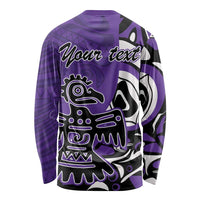 Personalized Canada Haida Eagle Long Sleeve Shirt Purple Style - Wonder Print Shop