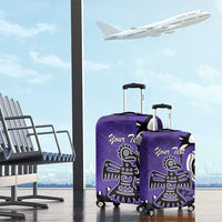 Personalized Canada Haida Eagle Luggage Cover Purple Style - Wonder Print Shop
