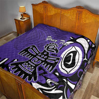 Personalized Canada Haida Eagle Quilt Purple Style - Wonder Print Shop