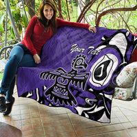 Personalized Canada Haida Eagle Quilt Purple Style - Wonder Print Shop