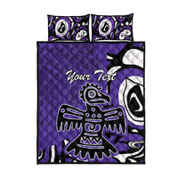 Personalized Canada Haida Eagle Quilt Bed Set Purple Style - Wonder Print Shop
