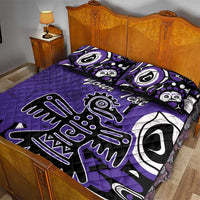 Personalized Canada Haida Eagle Quilt Bed Set Purple Style - Wonder Print Shop