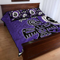Personalized Canada Haida Eagle Quilt Bed Set Purple Style - Wonder Print Shop