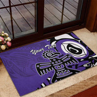 Personalized Canada Haida Eagle Rubber Doormat Purple Style - Wonder Print Shop