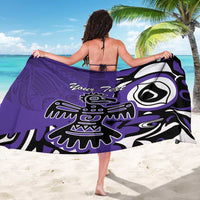Personalized Canada Haida Eagle Sarong Purple Style - Wonder Print Shop