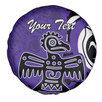 Personalized Canada Haida Eagle Spare Tire Cover Purple Style - Wonder Print Shop